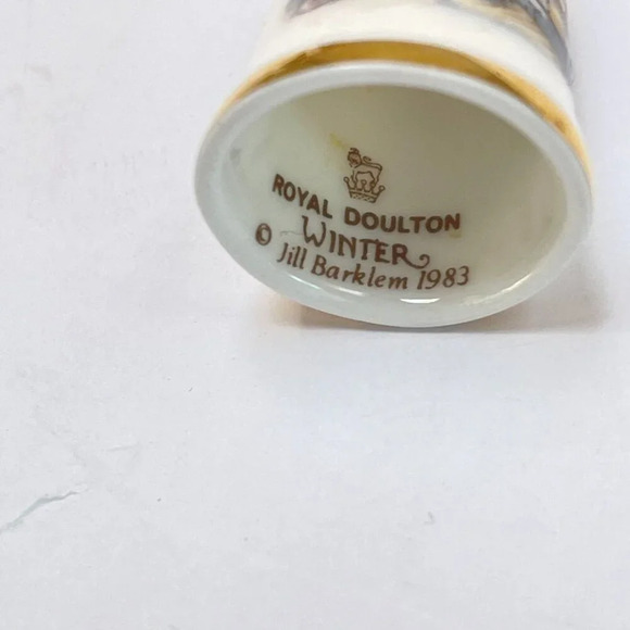 Royal Doulton Thimble Lot 4 Brambly Spring Summer Autumn Winter Jill Bakem - Picture 10 of 10